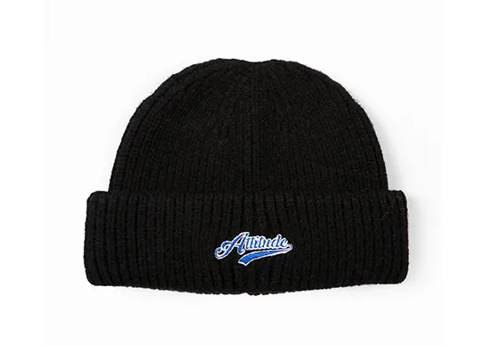 black fisherman beanie