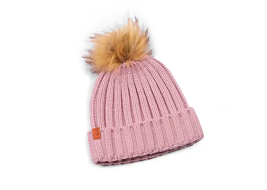 pink pom pom beanie