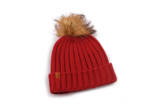 red pom pom beanie