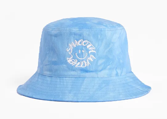 blue tie dye bucket hat