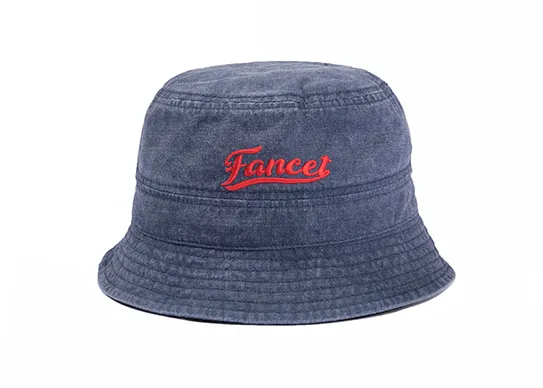 navy washed bucket hat