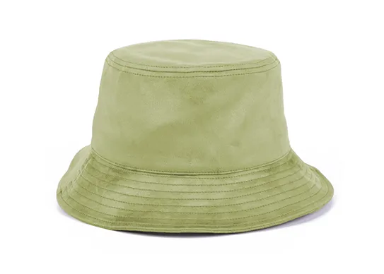 green suede bucket hat