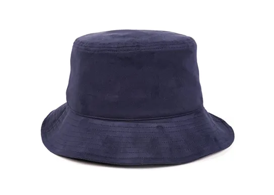 navy suede bucket hat