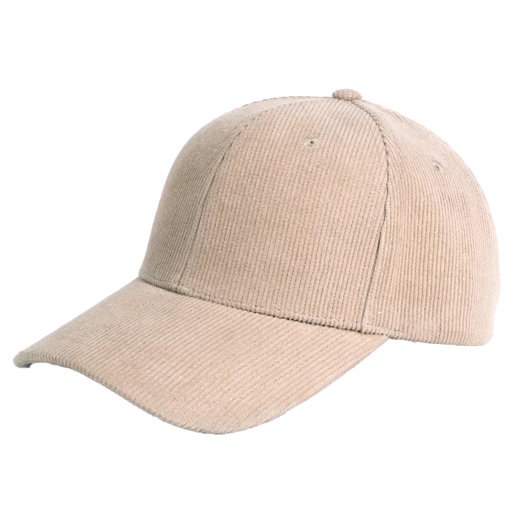 beige corduroy baseball cap
