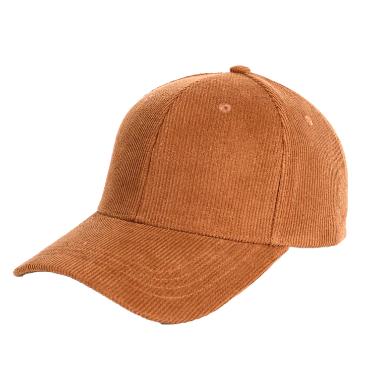 brown corduroy baseball cap