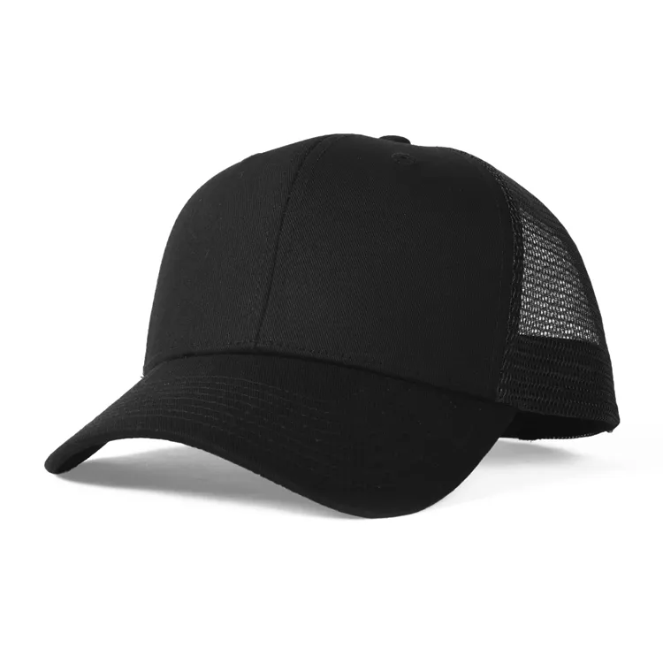 black cotton trucker hat