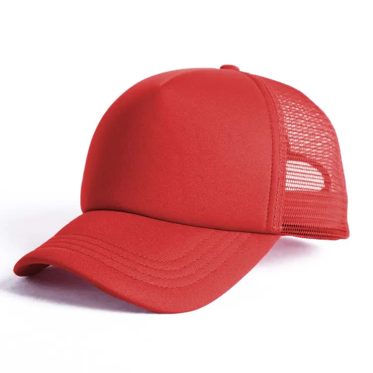 red foam trucker hat