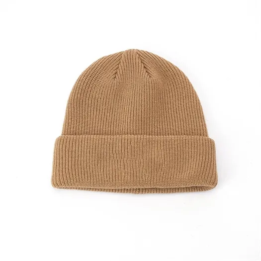 camel cuffed beanie