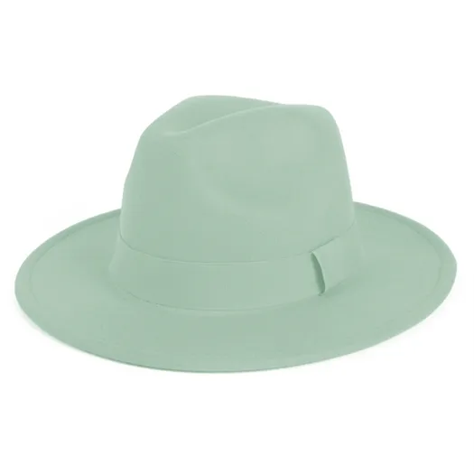light green felt hat