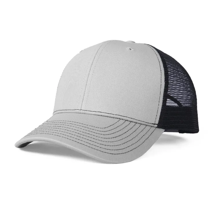 light grey and black cotton trucker hat