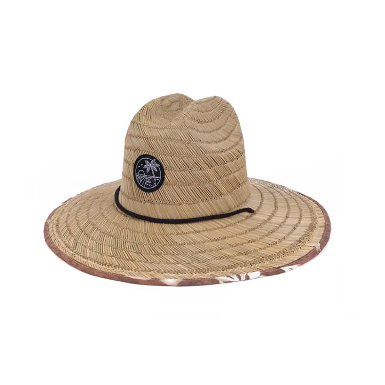 mat grass lifeguard straw hat