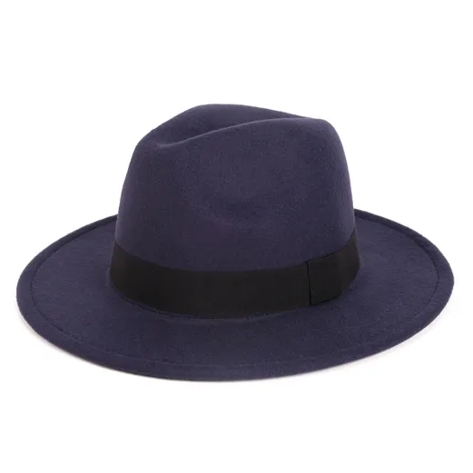 navy felt hat