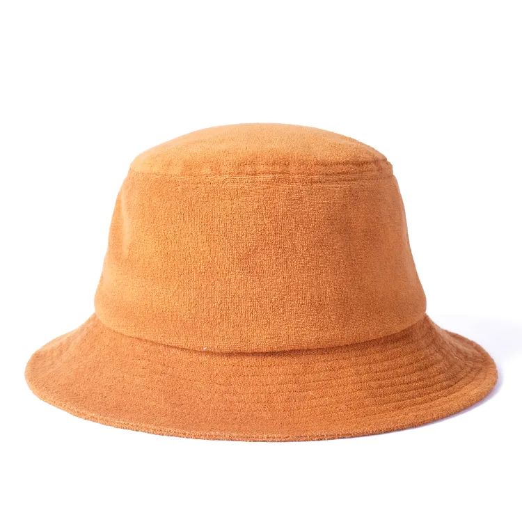 brown terry bucket hat