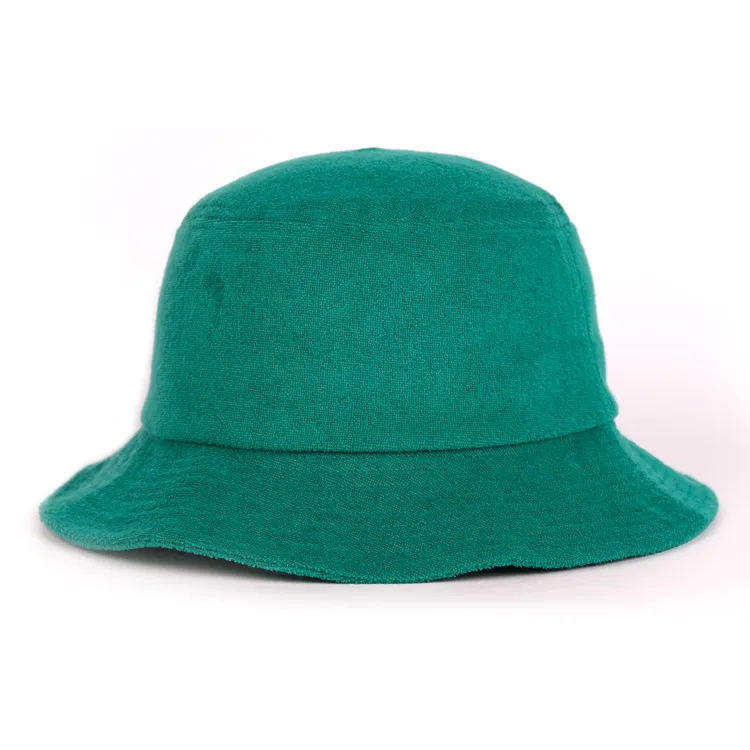 dark green terry bucket hat