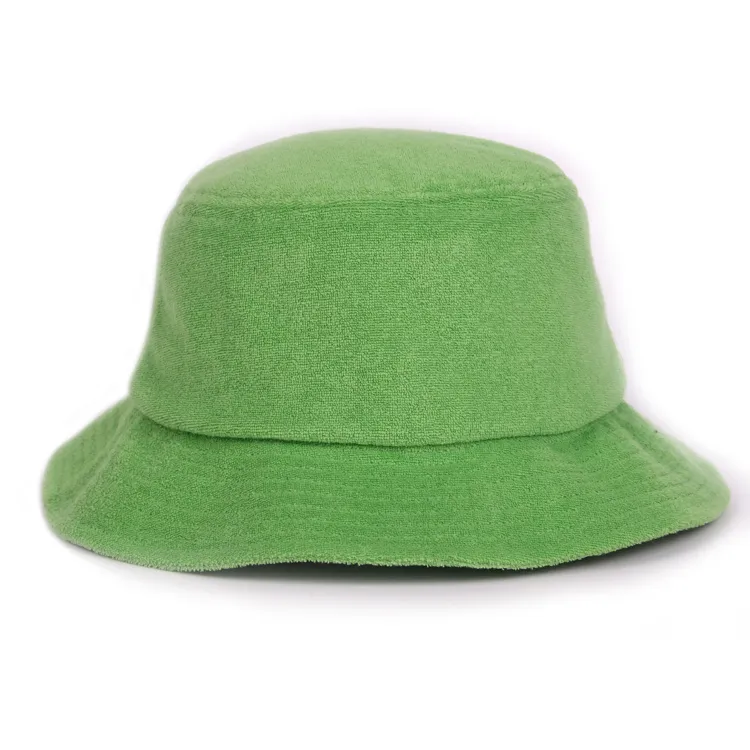 green terry cloth bucket hat