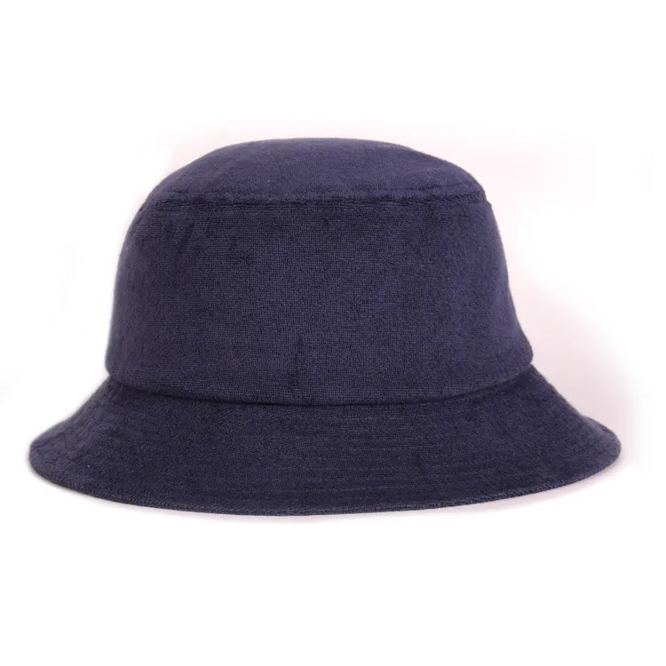 navy terry bucket hat