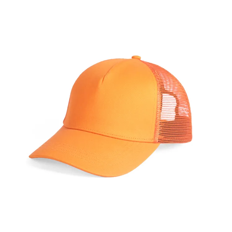 orange 5 panel trucker hat