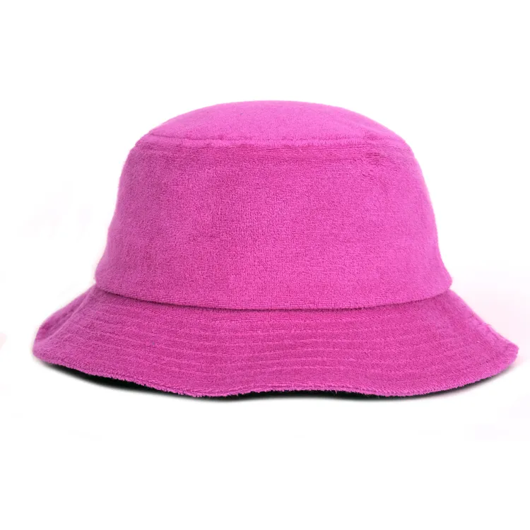 purple terry bucket hat