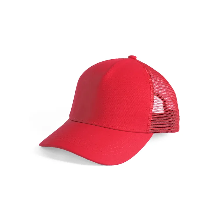 red 5 panel trucker hat