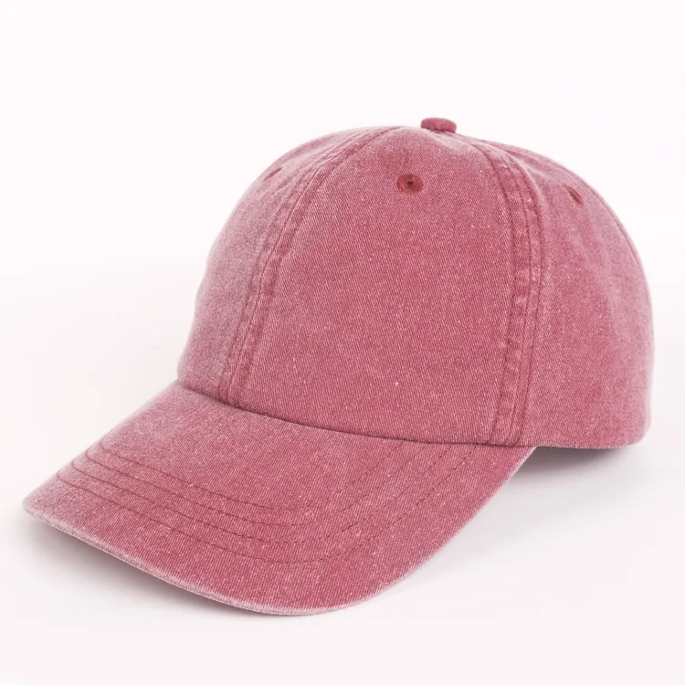 red distressed dad hat