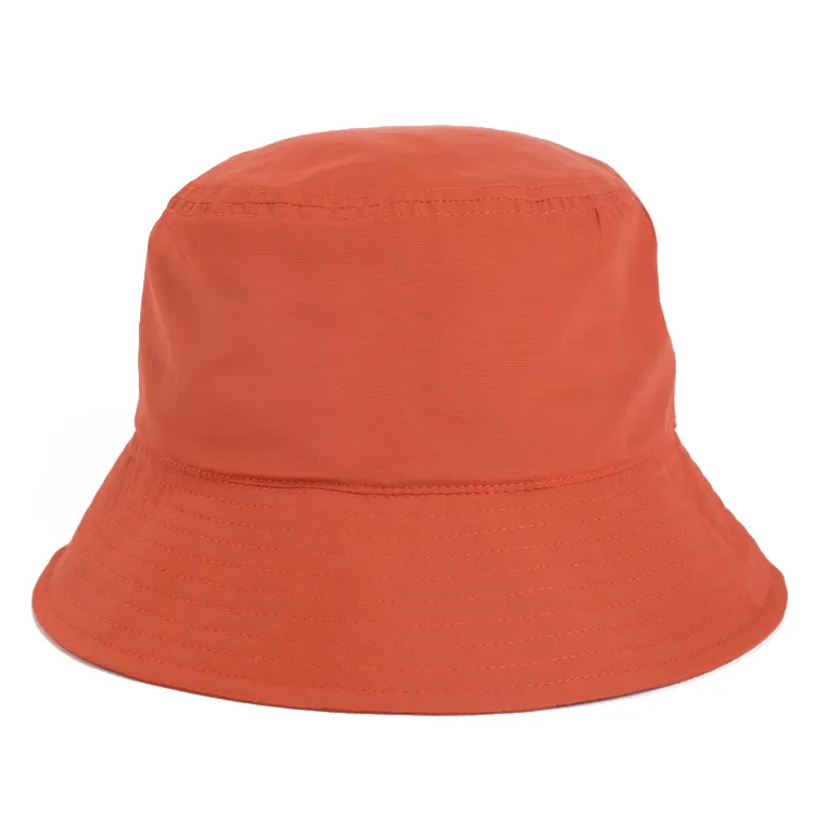 rust red nylon bucket hat