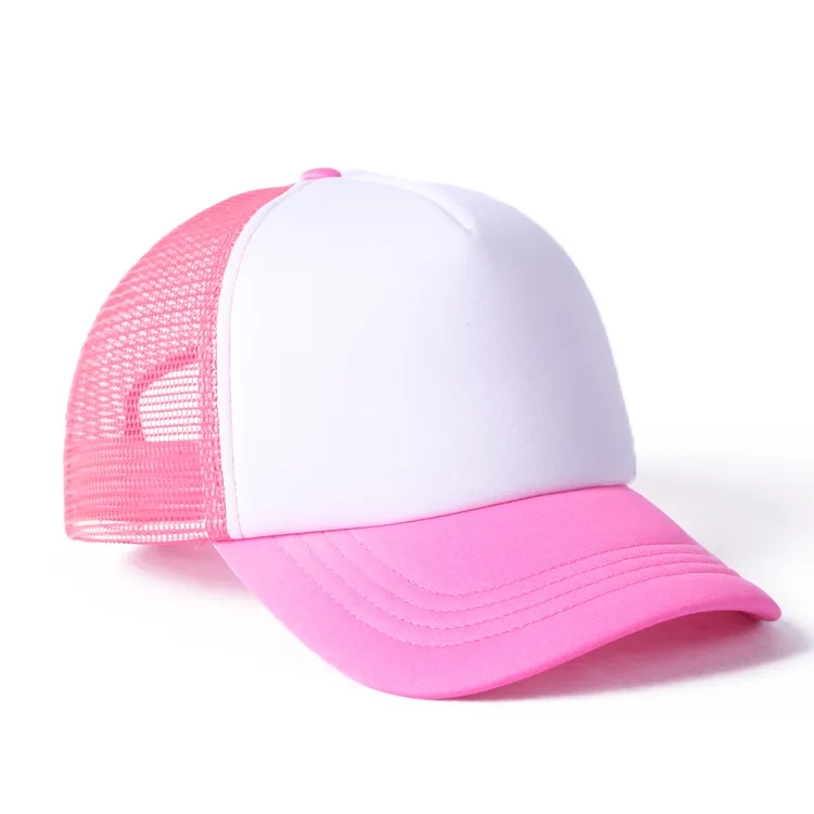 white and fpink trucker hat