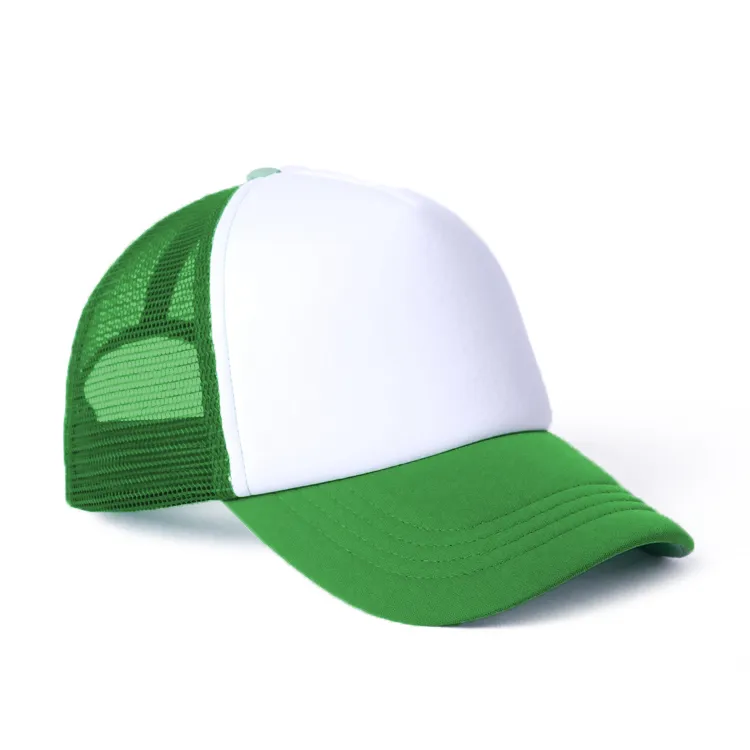 white and green trucker hat
