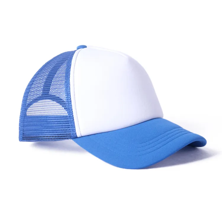 white and rblue trucker hat
