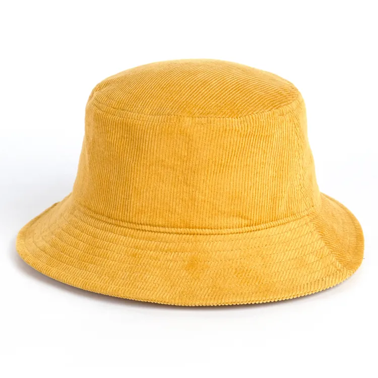 yellow corduroy bucket hat