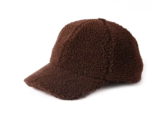 brown fuzzy baseball cap