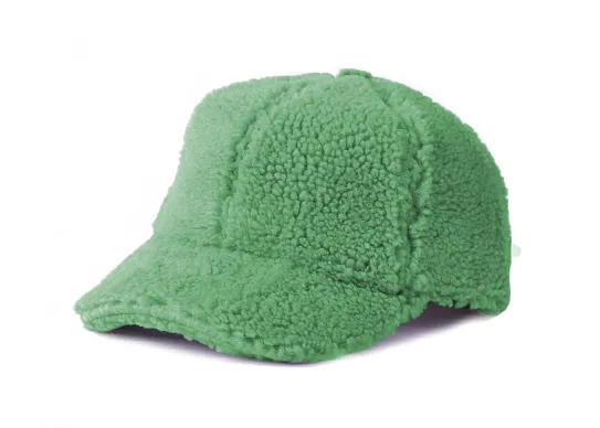 dark green fuzzy baseball cap