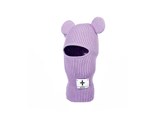 purple balaclava with ears