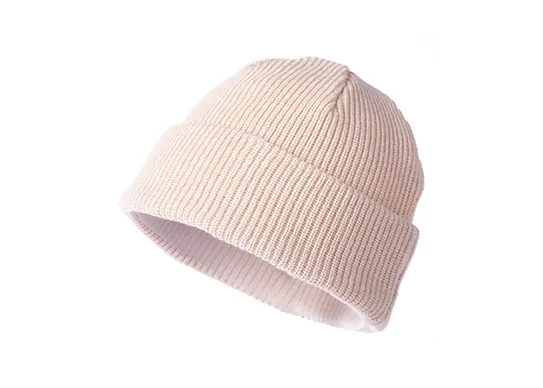 beige recycled polyester beanie