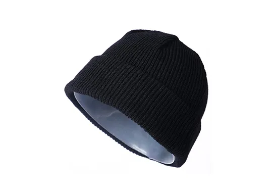 black recycled polyester beanie