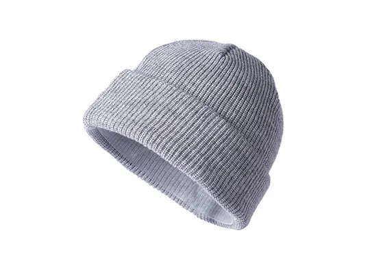 grey recycled polyester beanie