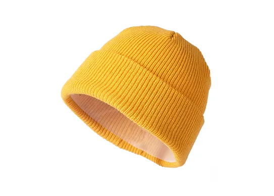 yellow recycled polyester beanie