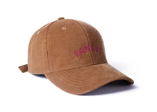 brown corduroy baseball cap