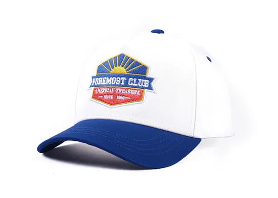 white and blue baseball cap