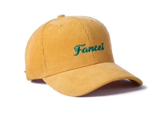 yellow corduroy baseball cap