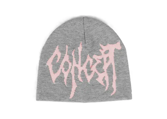 grey jacquard beanie