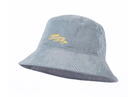 blue gray corduroy bucket hat
