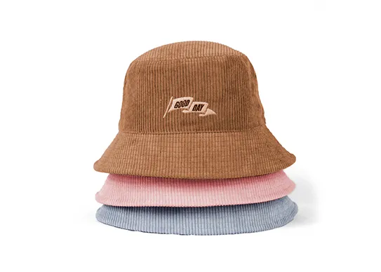 custom embroidered corduroy bucket hat