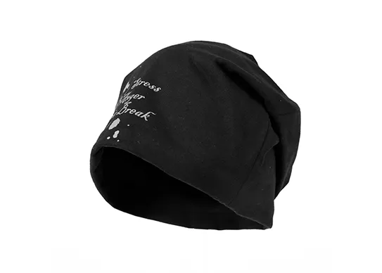 black mens jersey beanie