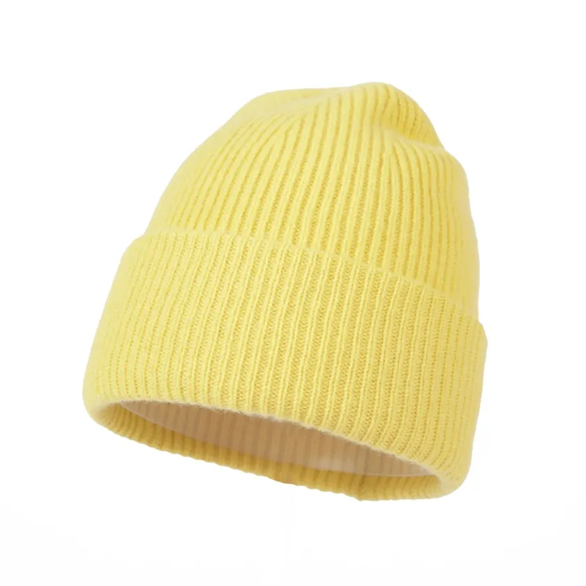 yellow cuffed beanie