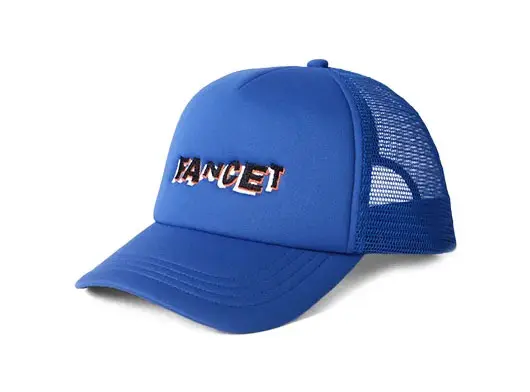 blue trucker hat