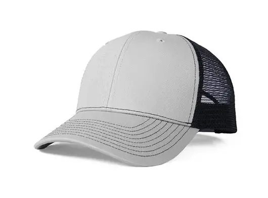 grey and black trucker hat