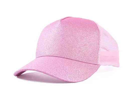 pink criss cross trucker hat