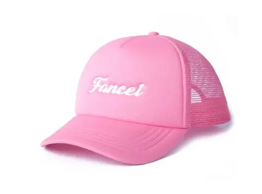 pink trucker hat