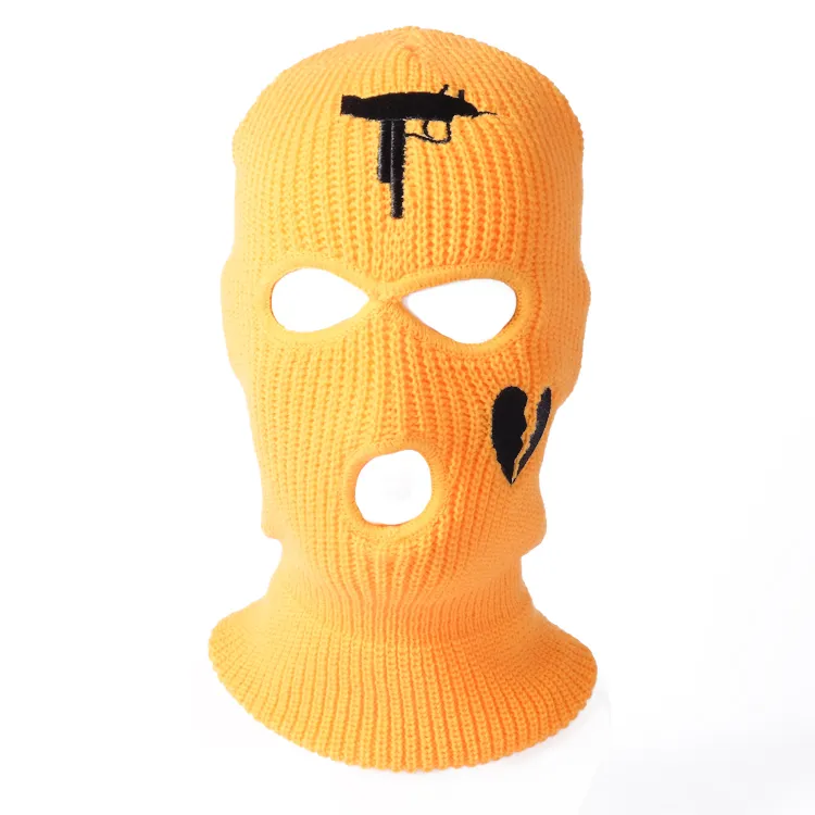 orange knitted balaclava