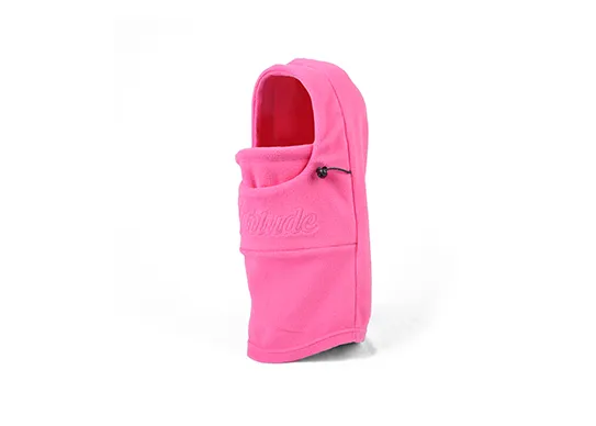 pink fleece ski mask